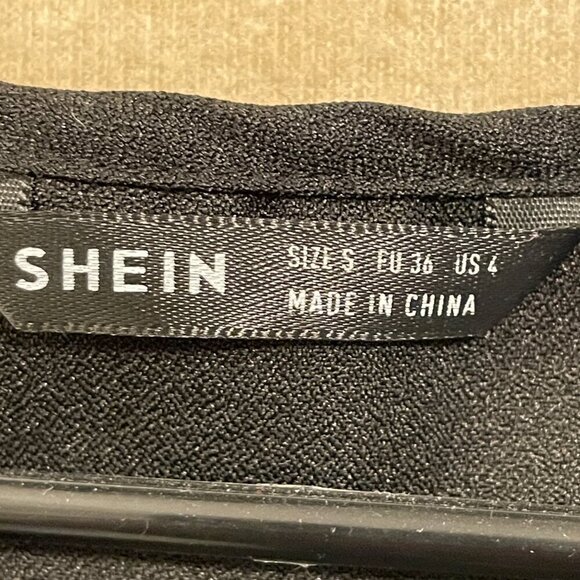 Shein Top Women's Small Black Pull Over Short Sleeves - Picture 7 of 11